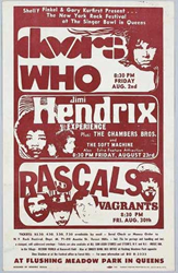 1968 Doors and Jimi Hendrix Singer Bowl Concert Posters in Flushing Meadow Park Queens, NY