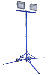 Portable and Adjustable LED Quadpod equipped with Two 150 watt LED Light Heads