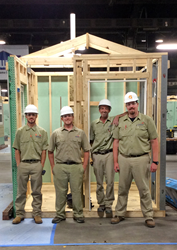 Salt Lake Community College students Seth Johnson (l-r), Jason Groce, Deric Yoakam, and R.J. Beckstead won the TeamWorks division in the recent SkillsUSA Conference.