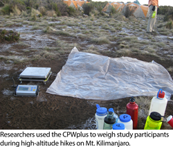 CPWplus Scale at Camp on Mt. Kilimanjaro