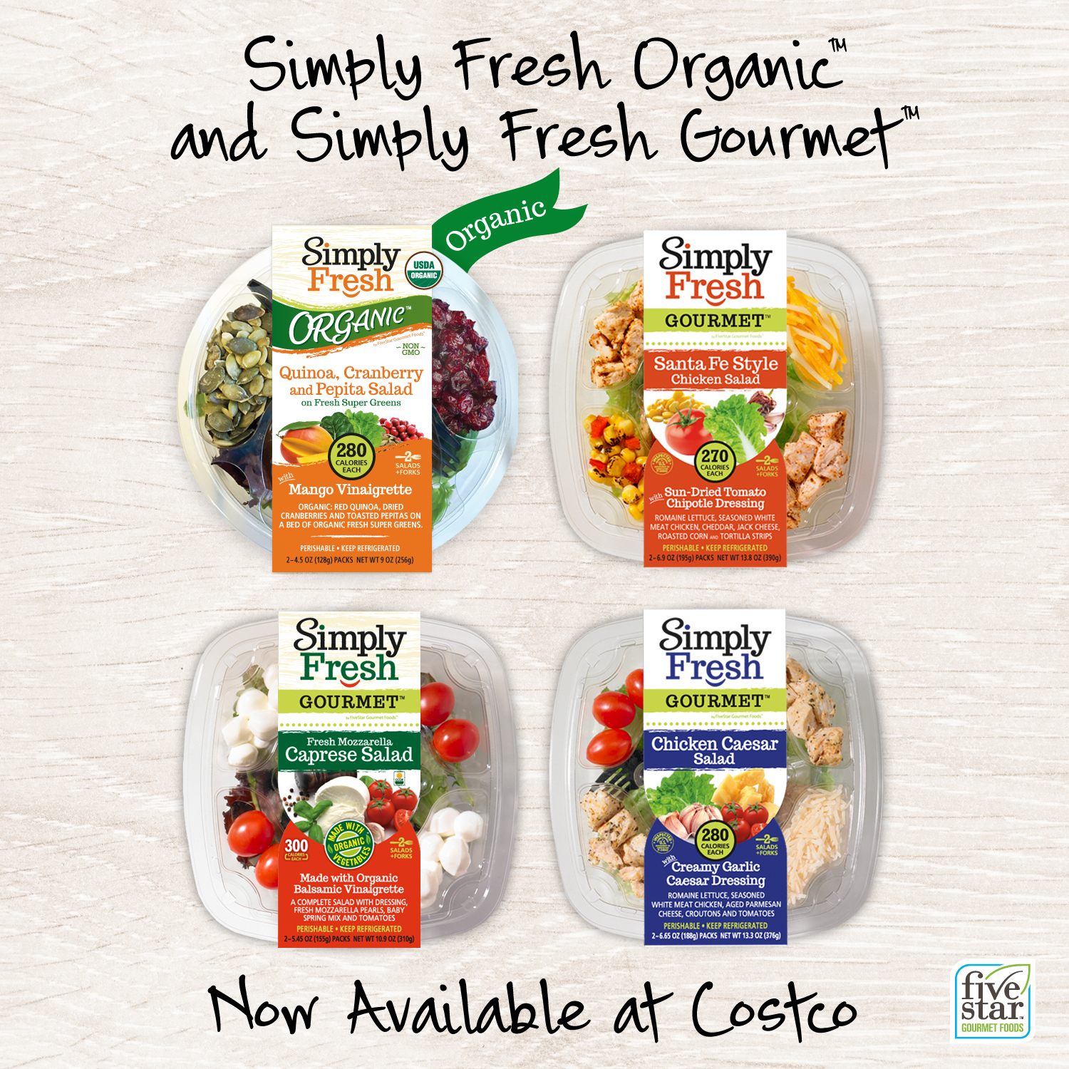 FiveStar Gourmet Foods Launches Two New Fresh Salad Lines At Costco.