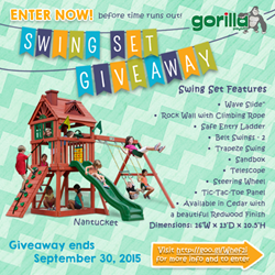 Gorilla Playsets Swing Set Giveaway