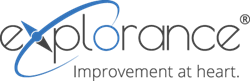 Continuous improvement is projected by the new eXplorance logo.