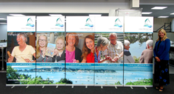 When placed together the banners depict the view from the Lewis-Manning Hospice.