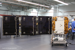 SNC OG2 satellite with deployed solar array.