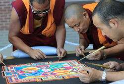 Buddhist monks will create a sand mandala on site at The Children's Museum of Indianapolis as part of National Geographic Sacred Journeys and it will stay as one of the artifacts in the exhibit