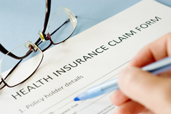 A health insurance policy claim form