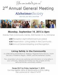 2nd Annual General Meeting of the Alzheimer Society of Waterloo & Wellington Regions
