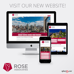 Graphic of Rose Website on deaktop, mobile phone and tablet views