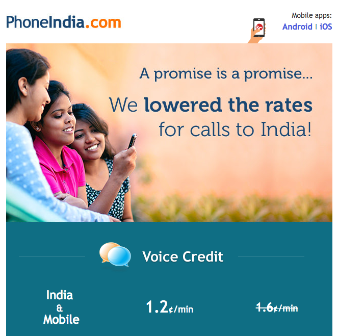 15 Off on International Calls to Landlines and Mobiles in India on