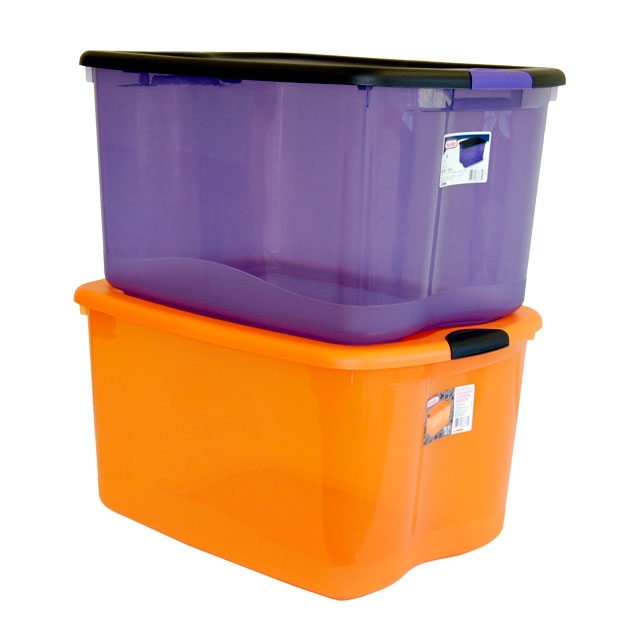 Storage Boxes, Orange Plastic Storage Totes