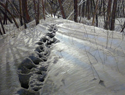 Image of pastel painter Linda Gross Brown's pastel painting "Footsteps #14"
