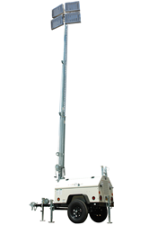 30' Telescoping Light Mast Equipped with Two Manual Winches