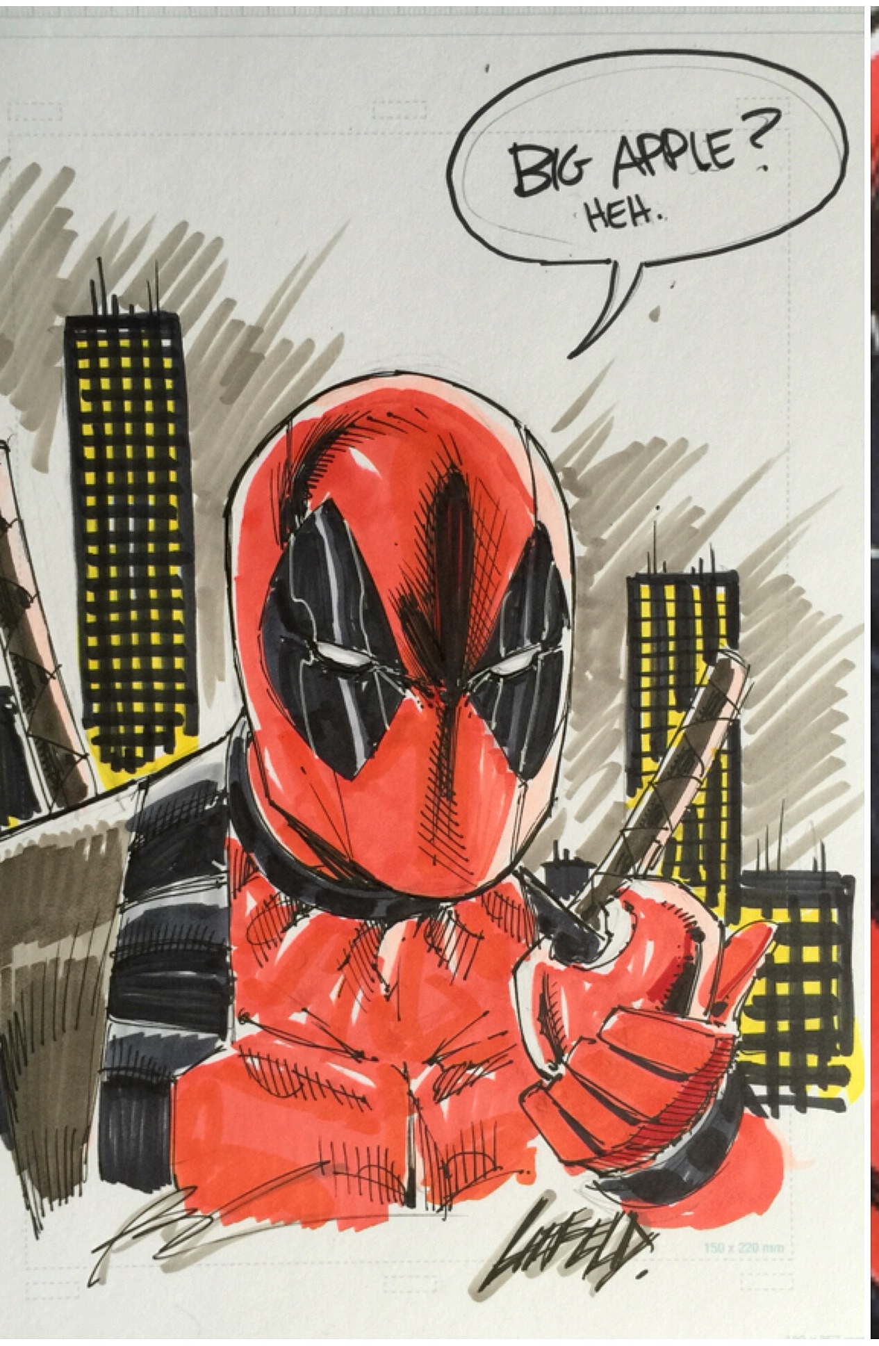 Color 2015 ROB LIEFELD VARIANT SET Sketch Deadpool #1 