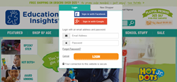 ShopSocially's Social Login screenshot_Educational Insights