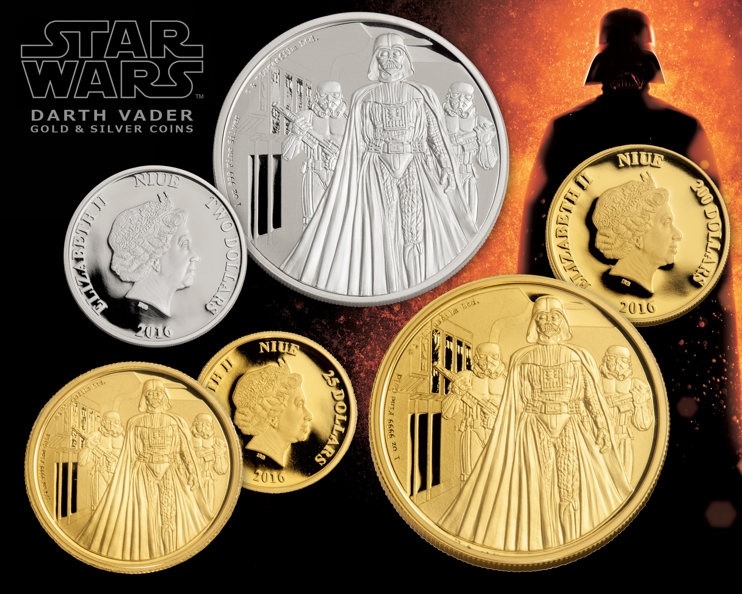 darth vader gold coin