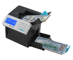The Cassida Cube automatically identifies, counts and sorts money denominations even if a stack of bills contains mixed denominations or if the bills are not faced.