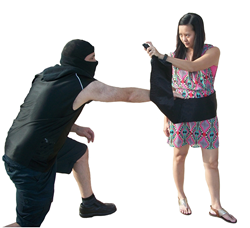 An OpStash thwarts pickpocketing snatch and run thief.