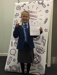 Isobel Eason came 3rd in the EuroTalk Junior Language Challenge