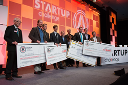 SPIE Startup Challenge 2015 winners and sponsors celebrate in San Francisco.