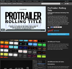 Pixel Film Studios ProTrailer Rolling Title Plugin.