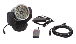 Remote Control LED Spotlight that produces a 3,000 Lumen Light Beam