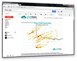 Free Hail Swath Map alerting service now available from LiveHailReports.com