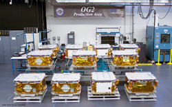 Eleven OG2 Mission 2 Satellites at SNC's facility in Colorado Prior to Shipment to Cape Canaveral, Florida.