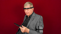 Lee Gerdes, Founder & CEO of Brain State Technologies Wearing the Braintellect 2 Wearable Headband Working Prototype