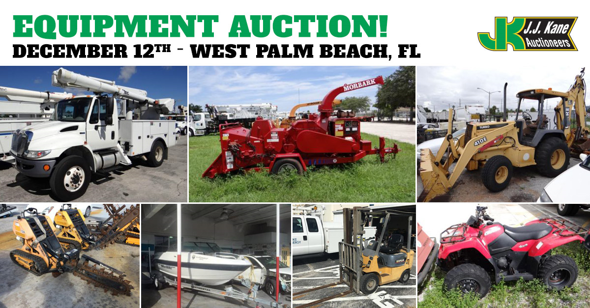 Construction Equipment and Auto Auction, West Palm Beach, FL, December