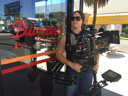 Jessica Lopez on the set of Jerry Seinfeld's "Comedians In Cars Getting Coffee"