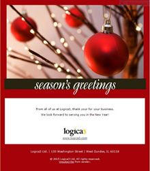 Ecard with customized message, logo and web link.