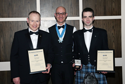 Star Refrigeration's Angus Gillies and John Clark win the Kenneth Lightfoot Medal 2016 for best research paper at the IOR Annual Dinner