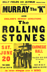 Original 1964 Rolling Stones New York City Carnegie Hall Concert Poster
