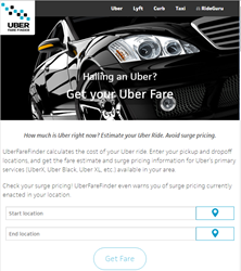 Find the price of your Uber at UberFareFinder.com