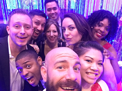 melissa white and her Blumarc team pose for a selfie while at a work conference in Austin Texas