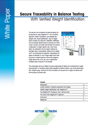 New White Paper Describes How Verified Weight Identification Leads to Secure Traceable Balance Testing