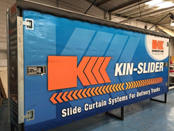 Kinedyne Kin-Slider curtain wall, curtain-wall trailer, Kin-Slider curtain wall