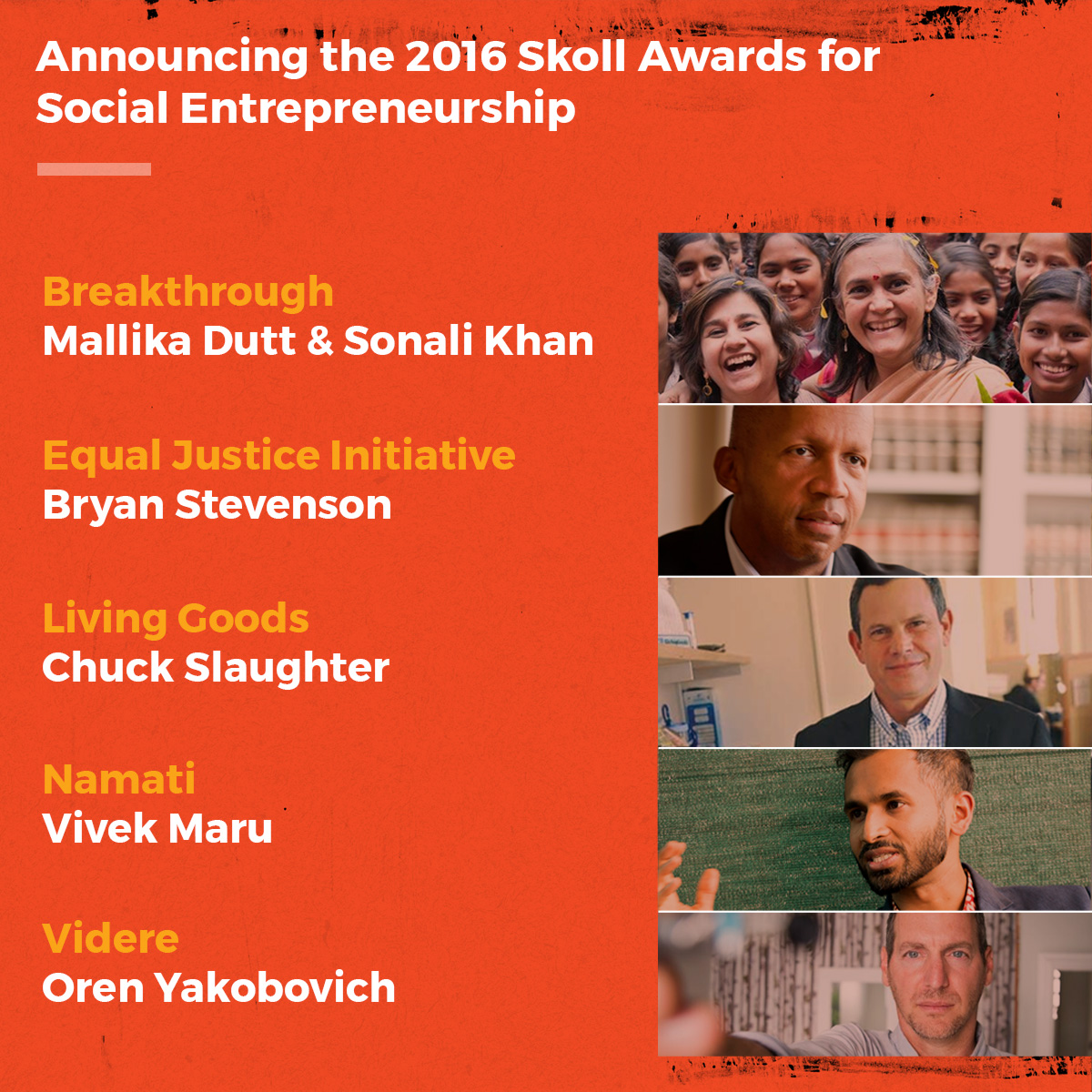 Skoll Foundation Announces Five 1.25 Million Skoll Awards for Social