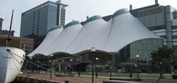 Columbus Center in downtown Baltimore's Inner Harbor, home to IMET and Harbor Launch