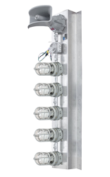 Class 1 Division 1 LED Stack Light with 5 Lamps and an Audible Horn