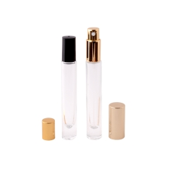1/3 OZ (10ml) Deluxe Round Glass Bottle with Heavy Base (Spray Pumps or Screw-on Caps)