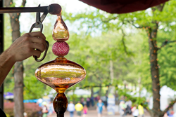 Live glassblowing by the Corning Museum of Glass during GlassFest in Corning NY