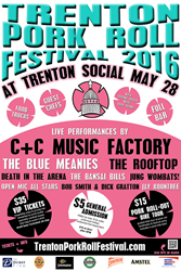Poster with details for the Trenton Pork Roll Festival at Trenton Social on May 28