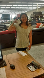 Paige Brackett, Happy Winner of 2 VIP Beyoncé Concert Tickets from Price Busters Discount Furniture