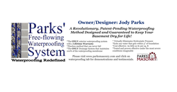 Parks’ Free-Flowing Waterproofing System is a utility patent that prevents damages in homes caused by water and moisture