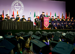 Excelsior College holds its annual Commencement every July in Albany, New York.