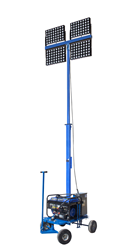 LED Light Tower Equipped with Four 500 Watt Light Fixtures