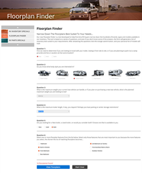 Screenshot of the Campkins Floorplan Finder page