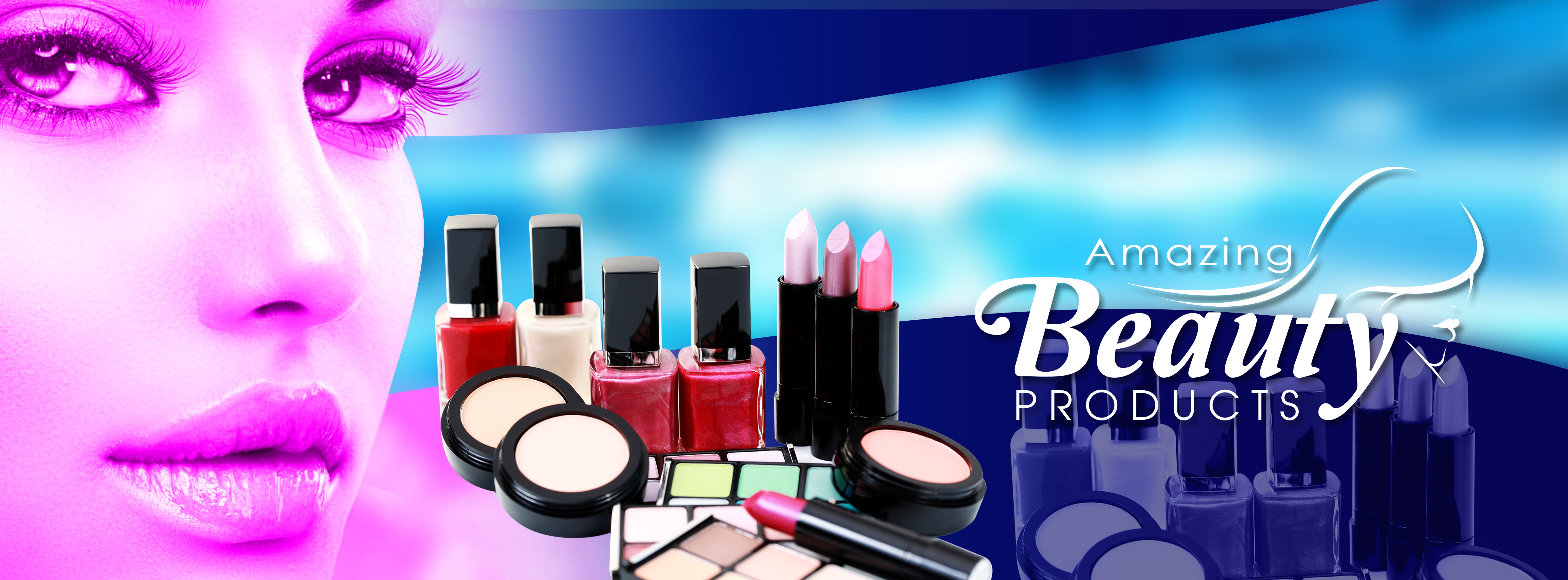 beauty banner cosmetic marketing team skin success invention